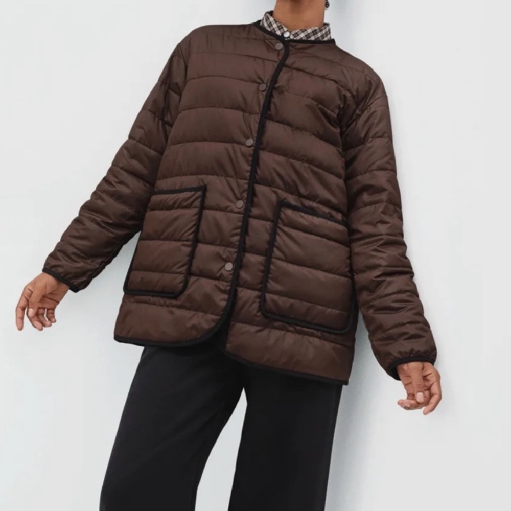 Everlane ReNew Channeled Liner in Coffee brown color